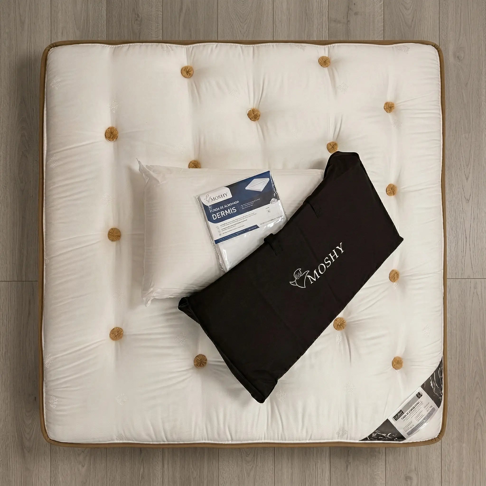 Almohada Viscoelástica + Funda transpirable e impermeable  y funda de viaje| Soporte cervical estable para un descanso alineado