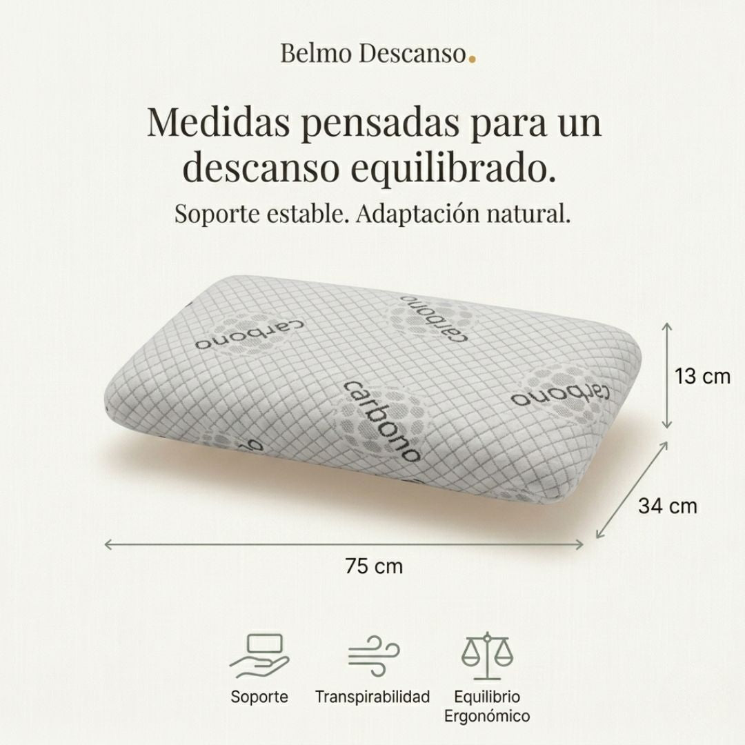 Almohada 75 cm. Carbon + Bolsa de Viaje