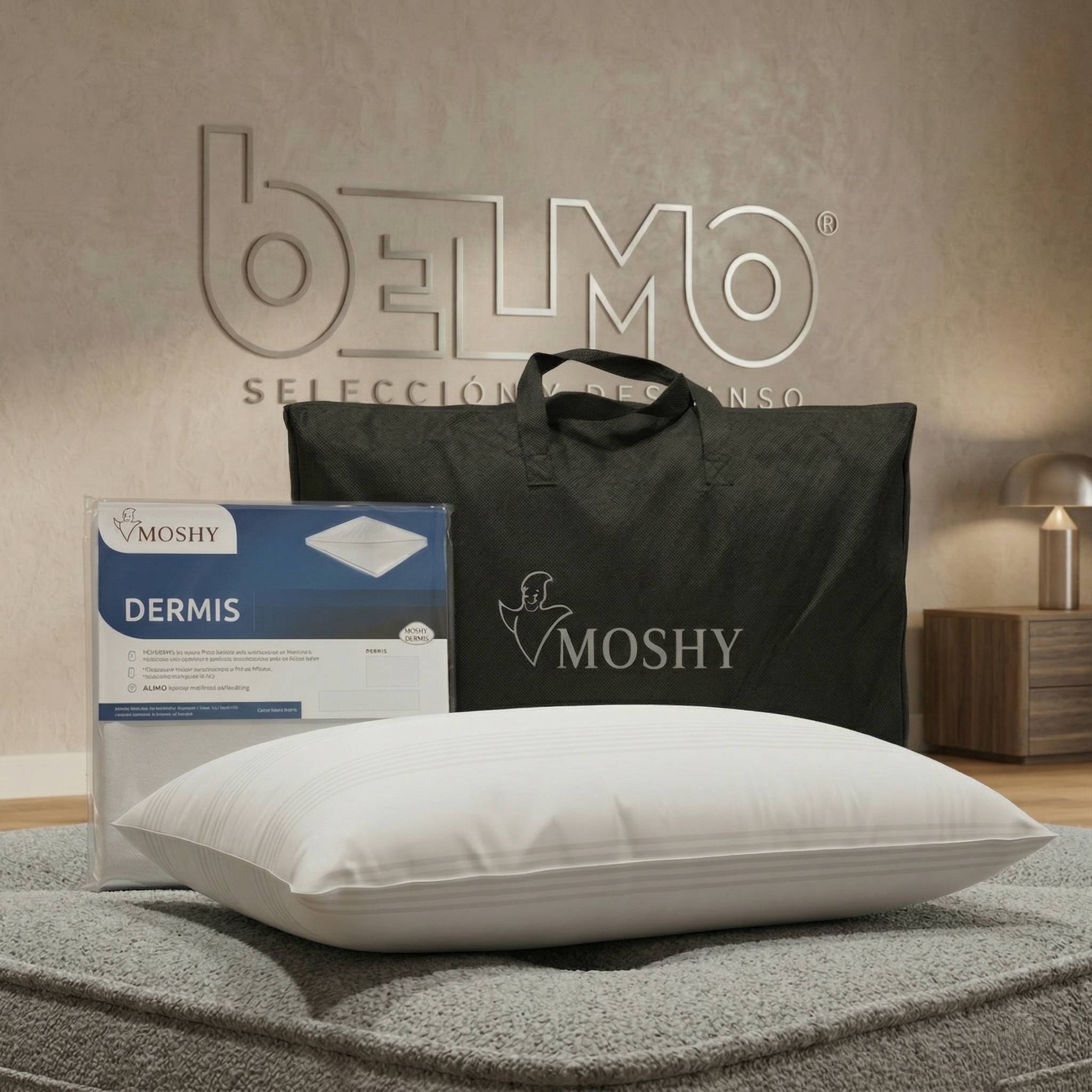 Almohada Viscoelástica + Funda transpirable e impermeable  y funda de viaje| Soporte cervical estable para un descanso alineado